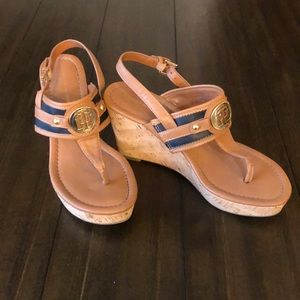 Tommy Hilfiger cork Wedge Sandal size 6M